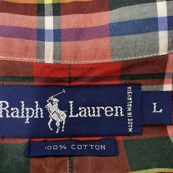 Ralph Lauren Blue Label Men’s L Red Blue White Pla - Picture 2 of 6
